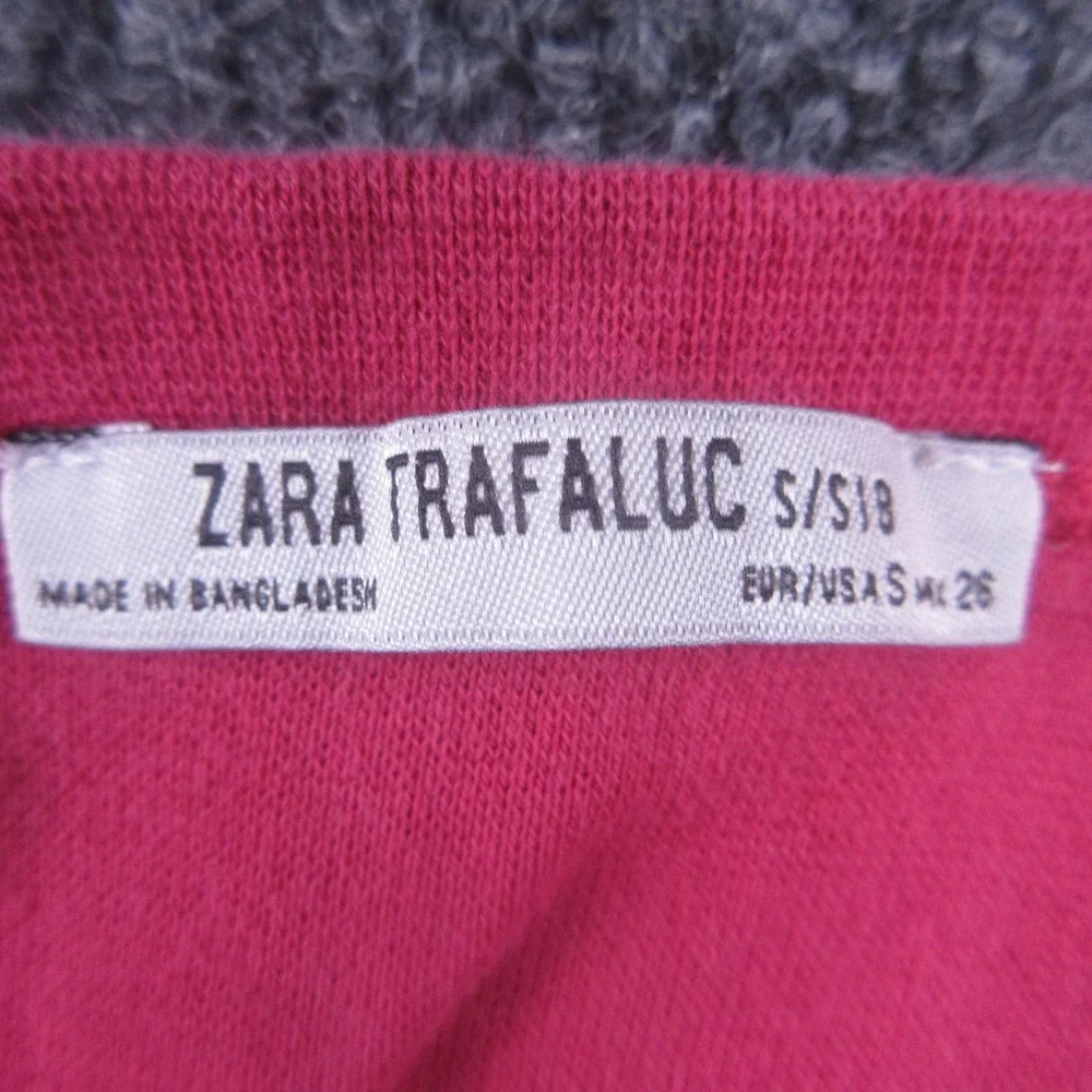 Zara Trafaluc Tank Top Juniors Small Pink Halter Neck Cropped Jersey‎ Stretch